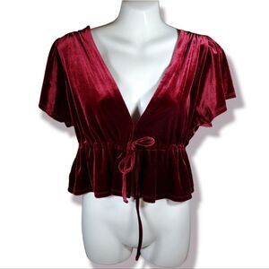 URBAN OUTFITTERS cropped velvet jacket S